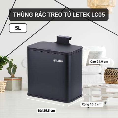 Thùng rác treo tủ & để bàn Letek LC05 (5 lít)