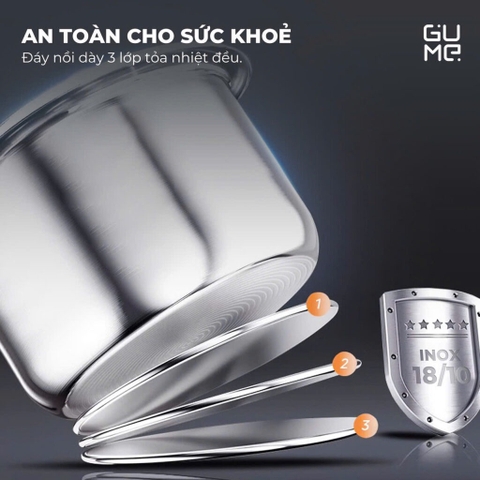 Nồi áp suất Gume 6L GM-PC2838 (lòng inox)