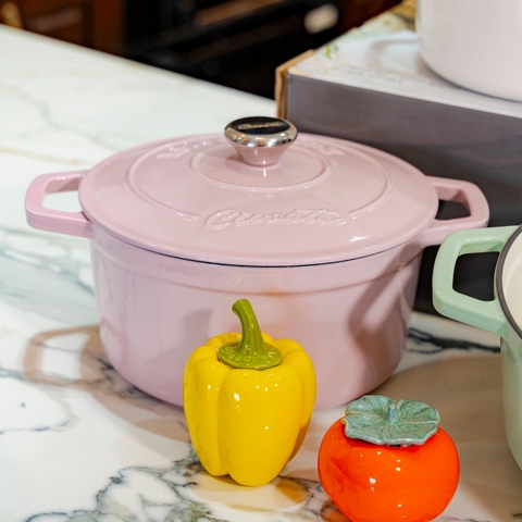 Nồi gang tráng men cao cấp Ciwete -Pastel sz 24cm