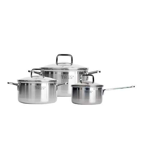 Bộ nồi inox cao cấp 3 lớp đáy liền HappyCook HCS-TRPQ6PC