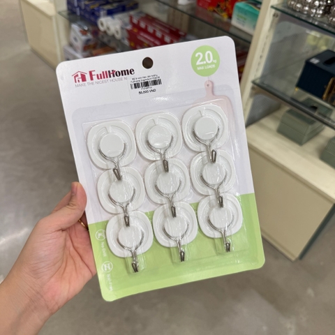 Bộ 9 móc treo dán tường Fullhome 2kg/móc HY92405