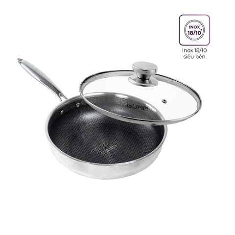 Chảo inox có vung sz 28cm Gume GM1328N