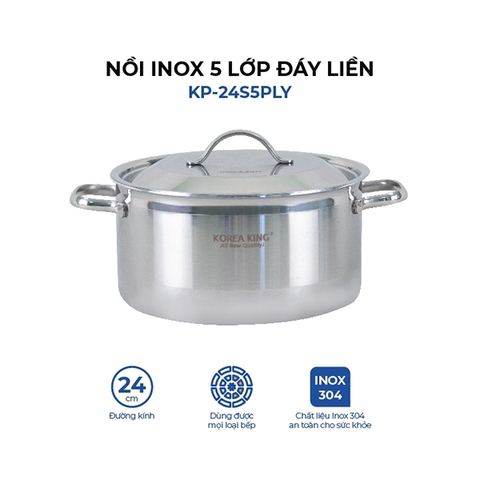 Nồi inox Korea King KP24S5PLY 24cm
