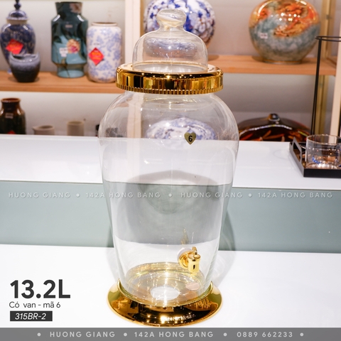 Bình rượu HQ có van mã 6 13.2L