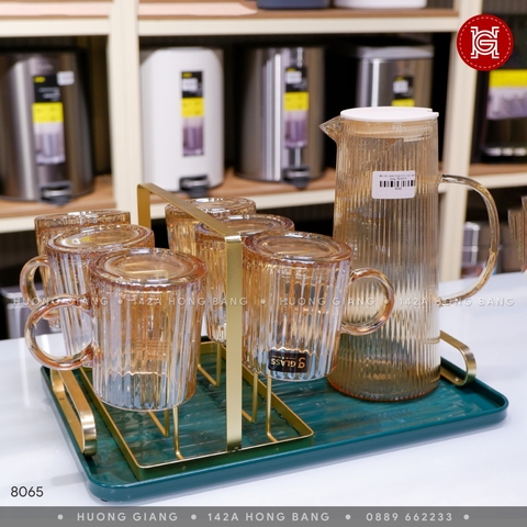 Bộ cốc bình thuỷ tinh kèm khay TM6917