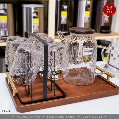 Bộ cốc bình thuỷ tinh 1,5L kèm khay TMC0902