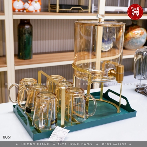 Bộ cốc bình thuỷ tinh 3,5L kèm khay GNS-B0246