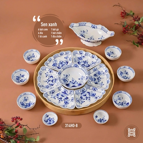 Bộ mặt trời sen xanh 45 đĩa gà