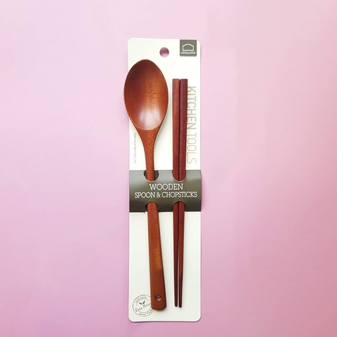 Bộ muỗng đũa múc gắp thức ăn bằng Gỗ Rose Wood F00091