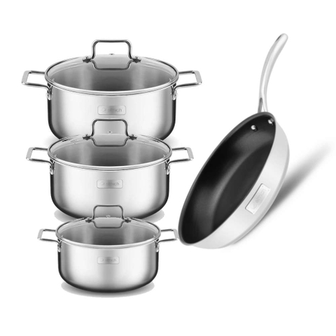 Bộ nồi inox liền khối Elmich Trimax XR EL-8075 (16,20,22cm,chảo 26cm)