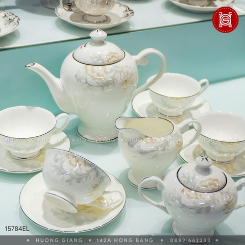 Bộ tách trà Sứ Xương 15 món 200-1200ml 15784EL