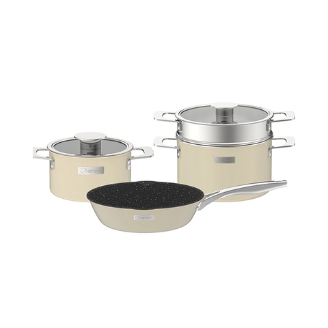 Bộ nồi inox liền khối Elmich Hera EL-8237 (18, Nồi hấp 22, chảo 26cm)