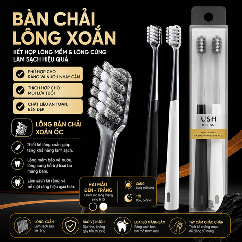 Bộ 2 bàn chải đánh răng lông mềm cao cấp 7011