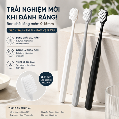 Bộ 3 bàn chải đánh răng lông mềm cao cấp 9021