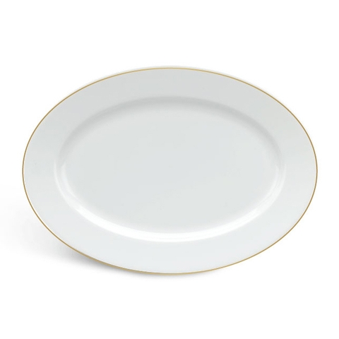 Đĩa oval Jasmine - viền chỉ vàng 28cm