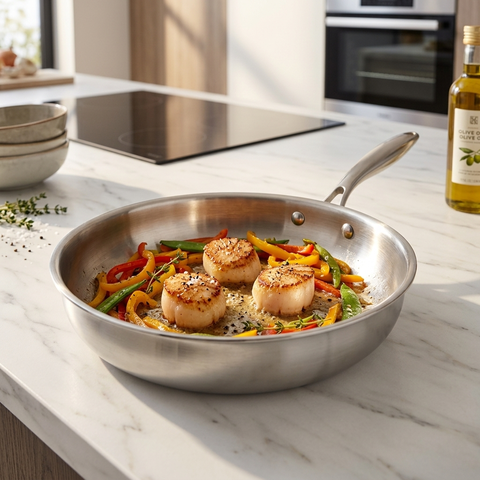 Chảo inox đúc nguyên khối INOXPRAN viền