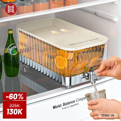 Bình nước tủ lạnh 5,3L vòi bạc