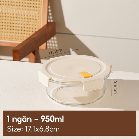 Hộp thủy tinh tròn 950ml
