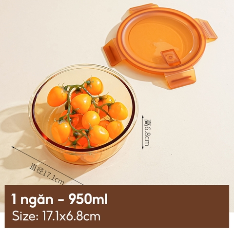 Hộp thủy tinh Crisper tròn 950ml
