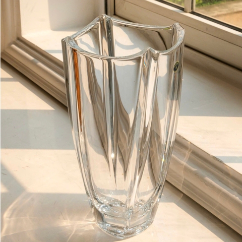 Lọ hoa bom vuông trơn 30cm Crystal Bohemia