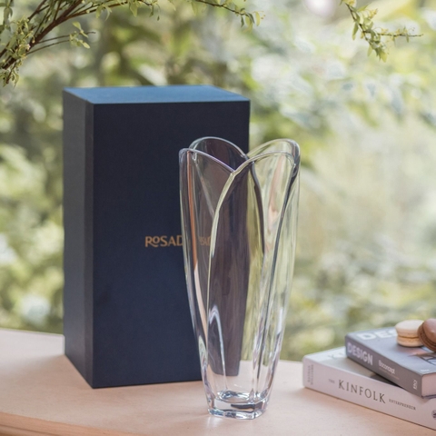 Lọ hoa pha lê bốn múi trơn 35.5cm Crystal Bohemia