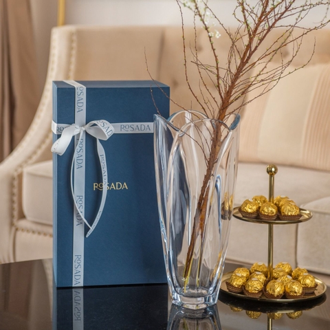 Lọ hoa pha lê bốn múi trơn 35.5cm Crystal Bohemia