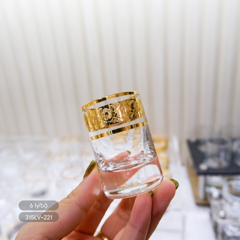 Bộ chén 35ml khảm bạc KV