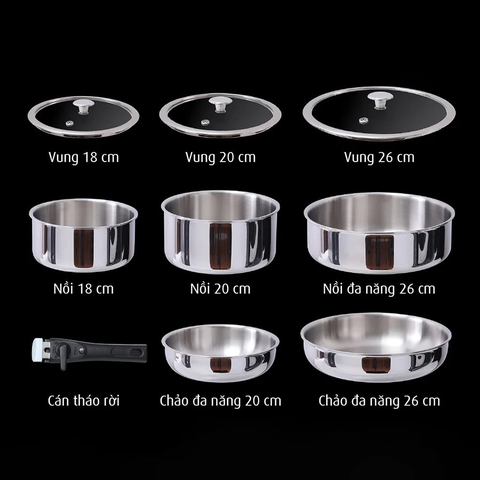 Bộ nồi chảo 9 món hiệu imat SDH-9P