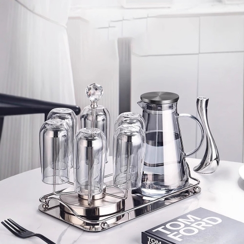 Bộ cốc bình thuỷ tinh kèm khay TB-6999