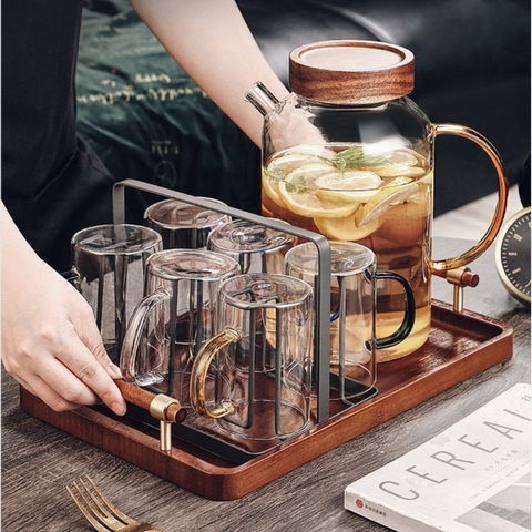 Bộ cốc bình thuỷ tinh 2L kèm khay GNS-SH048