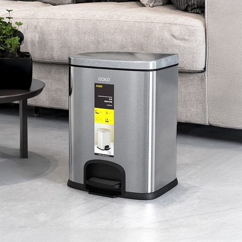 Thùng rác đạp chân inox CCKO 12L CK9934 Bạc