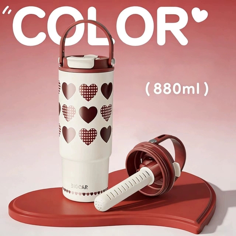 Bình giữ nhiệt Bigcar inox 316 phủ gốm 880ml