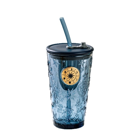 Cốc thuỷ tinh có ống hút 500ml