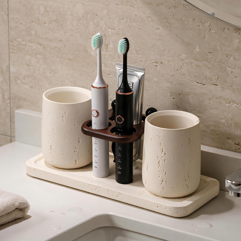 Bộ nhà tắm bằng đá Travertine XYC586