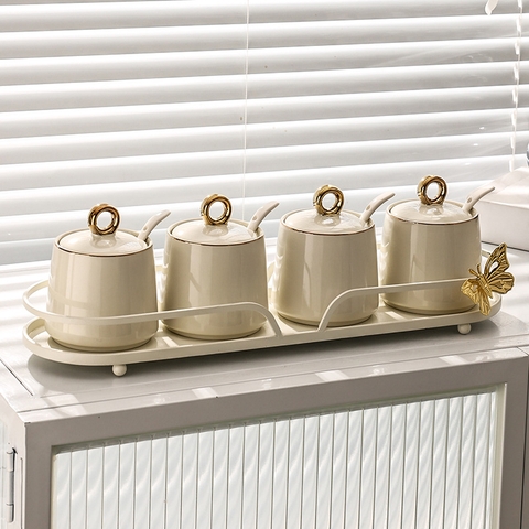 Bộ gia vị sứ 4pcs