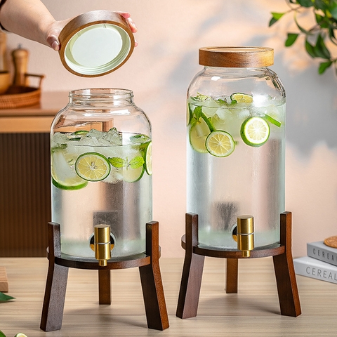 Bình đựng nước kệ gỗ 4L