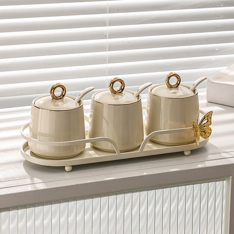 Bộ gia vị sứ 3pcs