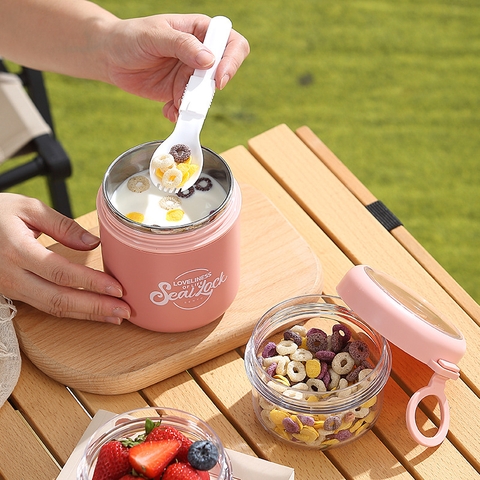 Cốc đựng yến mạch, salad inox 304 330+530ml HY6597B