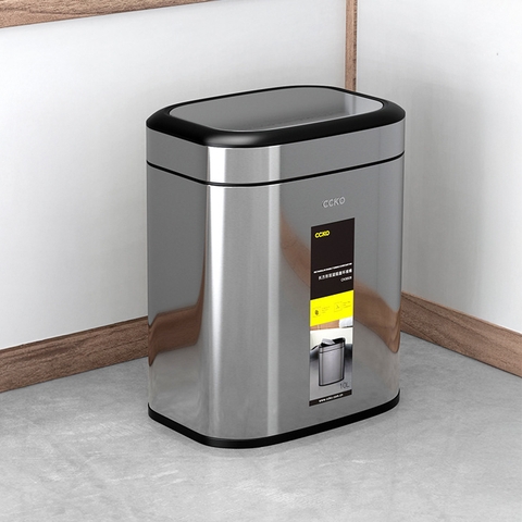 Thùng rác nắp lật inox CCKO 10L CK9908 Bạc