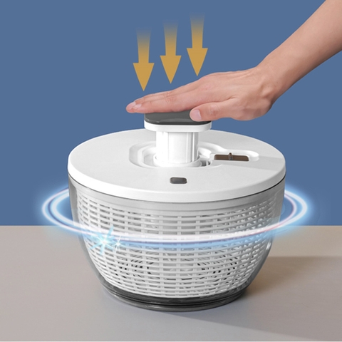 Rổ quay rau nhấn nút tự động - 6L-26*26*18CM