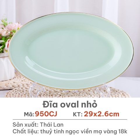 Đĩa oval Opal Xanh ngọc 28cm - 950CJ