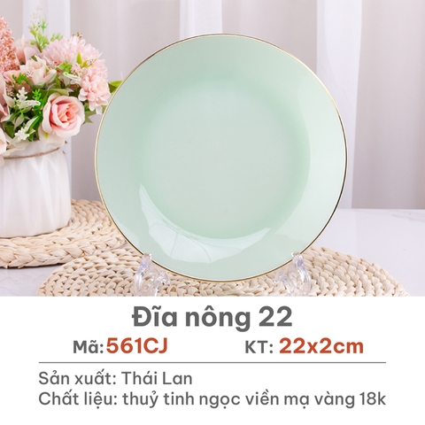 Đĩa nông Opal Xanh ngọc 22cm - 561CJ