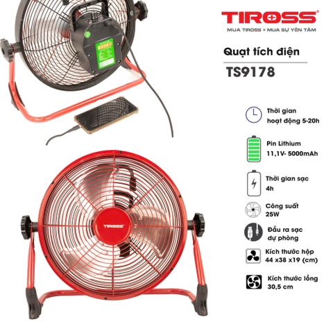 Quạt tích điện Tiross 9178