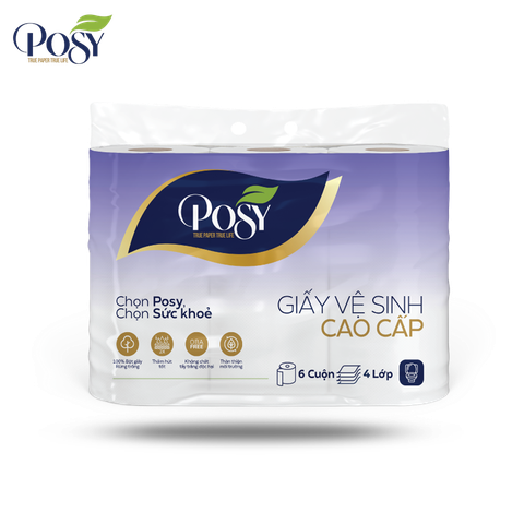 Giấy vệ sinh cao cấp 6 cuộn/túi Posy