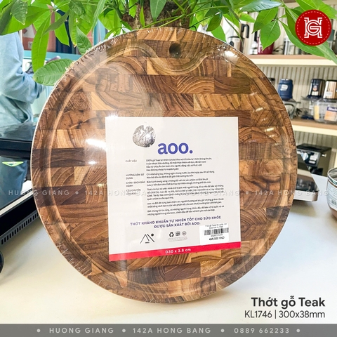 Thớt gỗ Teak lào ghép dọc D30*3.8 KL1746