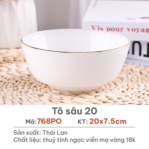 Tô sâu Opal Trắng 20cm - 768PO