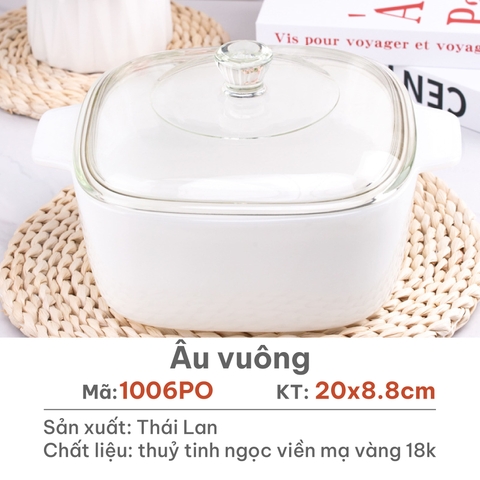 Âu vuông Opal Trắng 1.5L - 1006PO