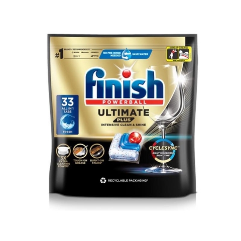 Viên Rửa Chén Bát Finish Ultimate Plus túi 33v cao cấp All in 1