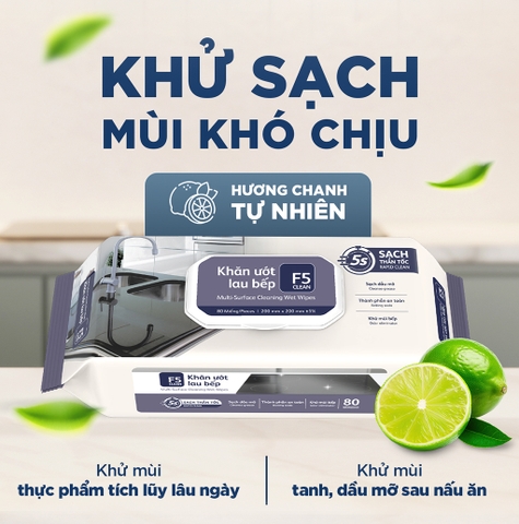 Khăn lau bếp F5 Clean TH - 80 tờ