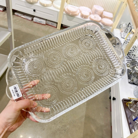 Khay thủy tinh PE-337PW trắng